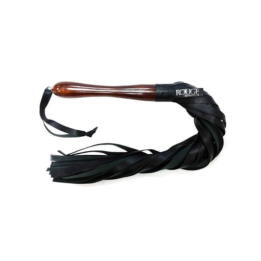 Rouge Wooden Handle Flogger Black