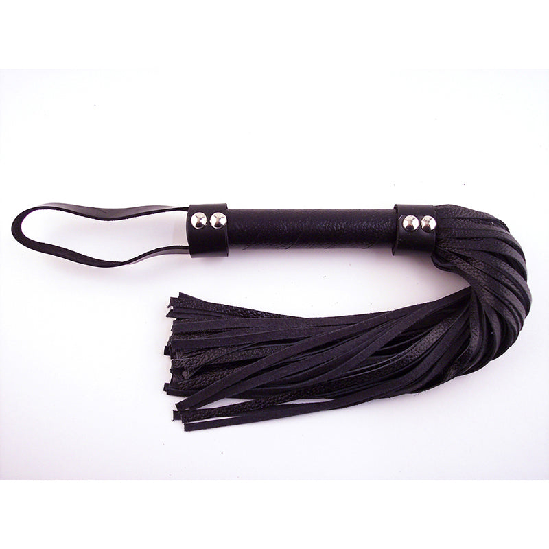 Flogger Rouge estilo H de cuero negro