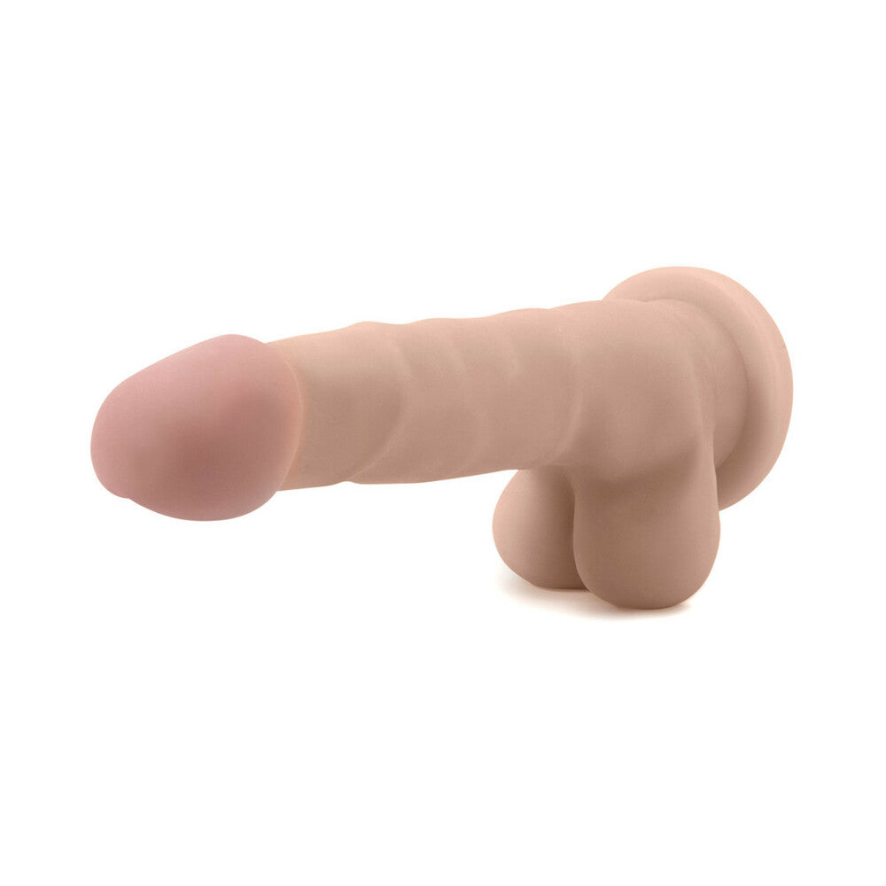 Au Naturel 7 in. Sam Posable Dual Density Dildo with Balls Beige