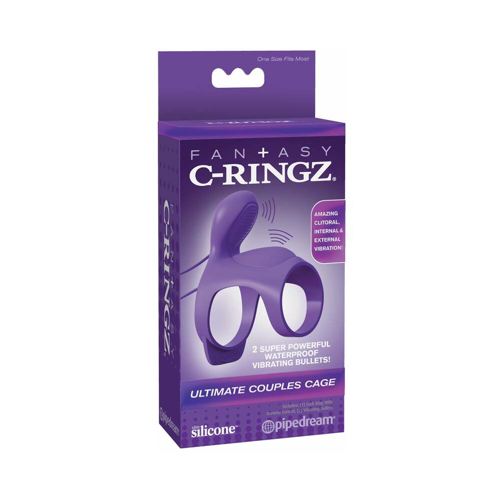 Pipedream Fantasy C-Ringz Ultimate Couples Cage Vibrating Cock Sheath Purple