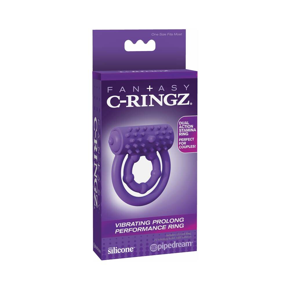 Pipedream Fantasy C-Ringz Silicone Vibrating Prolong Performance Ring Purple