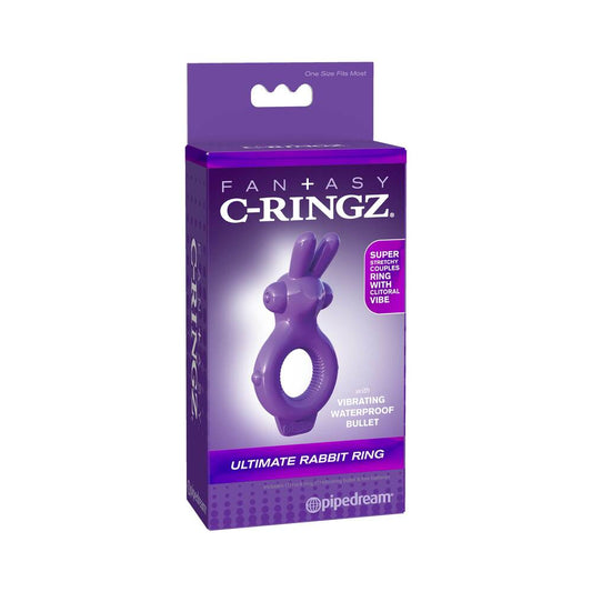 Pipedream Fantasy C-Ringz Vibrating Ultimate Rabbit Ring With Ears Purple