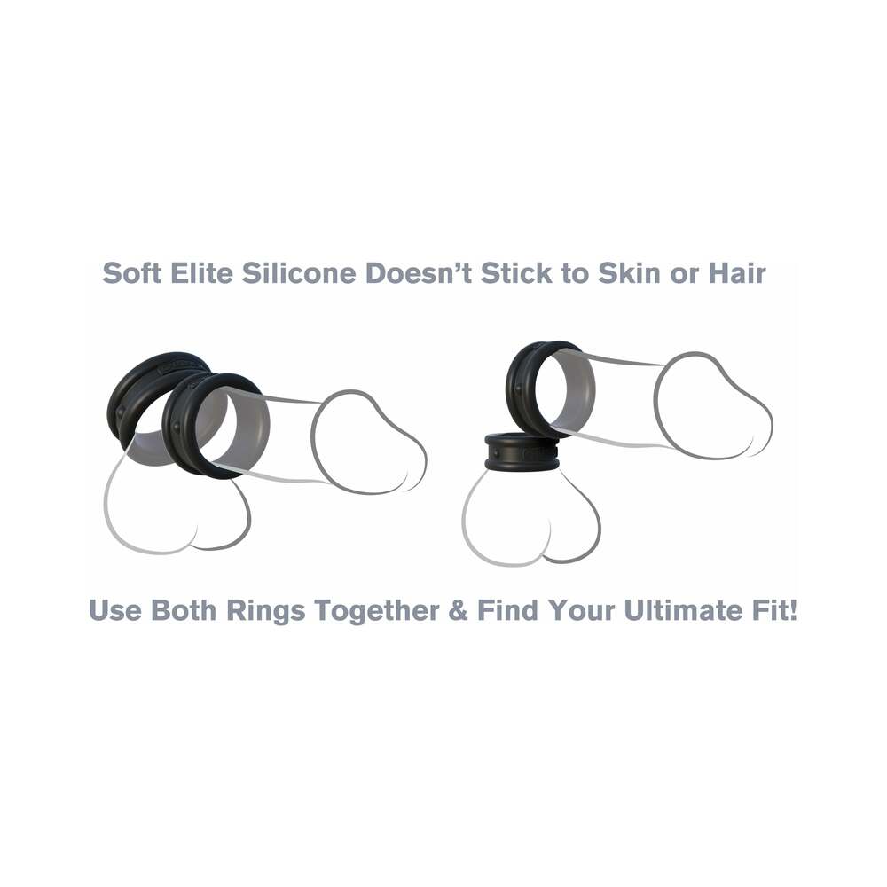 FCR Max-Width Silicone Rings Set Black