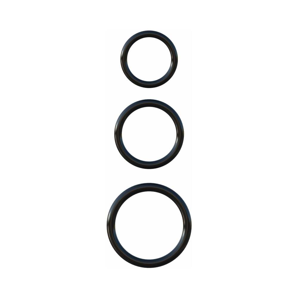 Fantasy C-Ringz Silicone 3-Ring Stamina Set Black