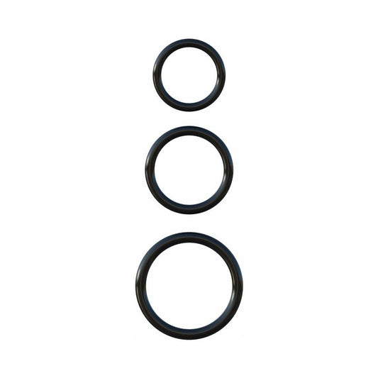 FCR Silicone 3-Ring Stamina Set Black