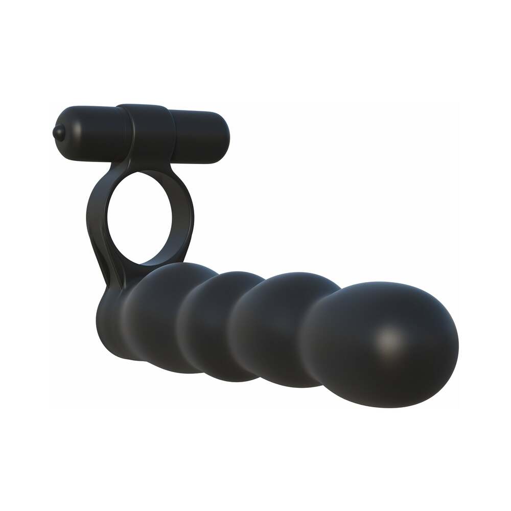 Fantasy C-Ringz Posable Partner Double Penetrator Vibrating Cockring Black