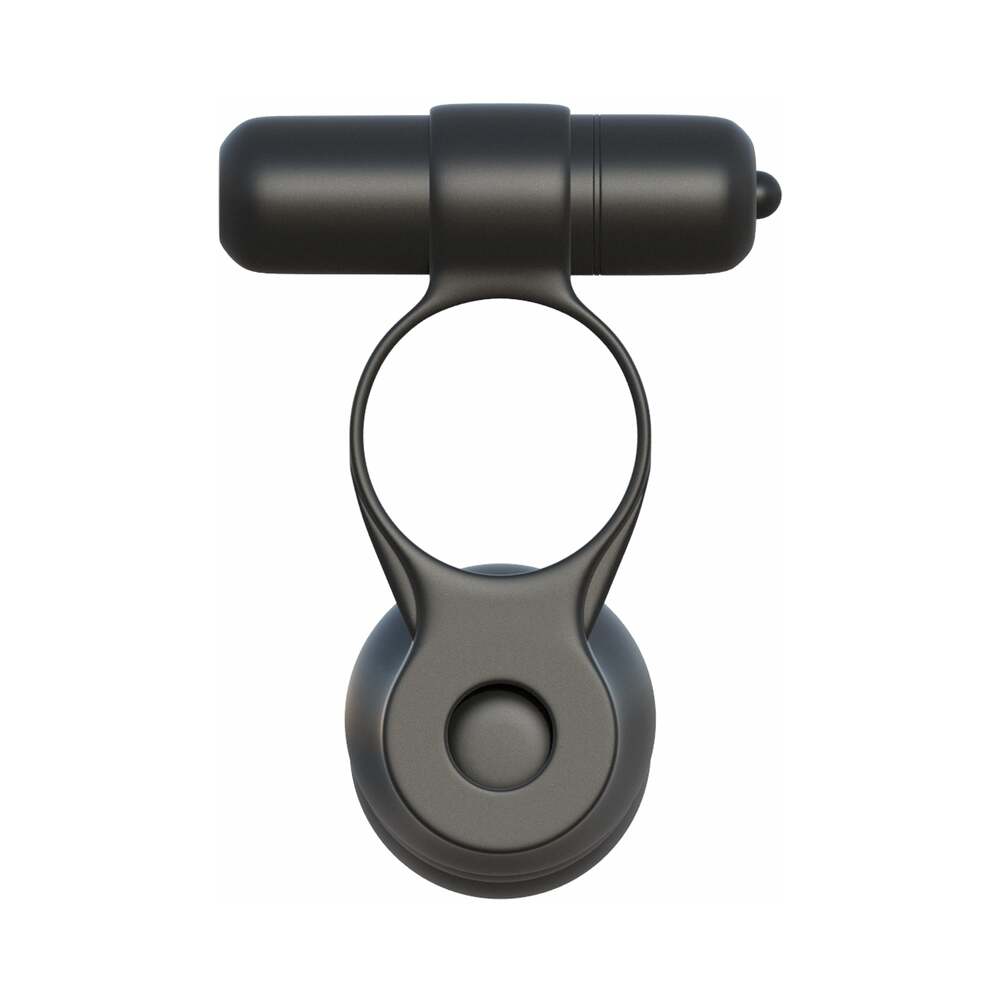Fantasy C-Ringz Posable Partner Double Penetrator Vibrating Cockring Black