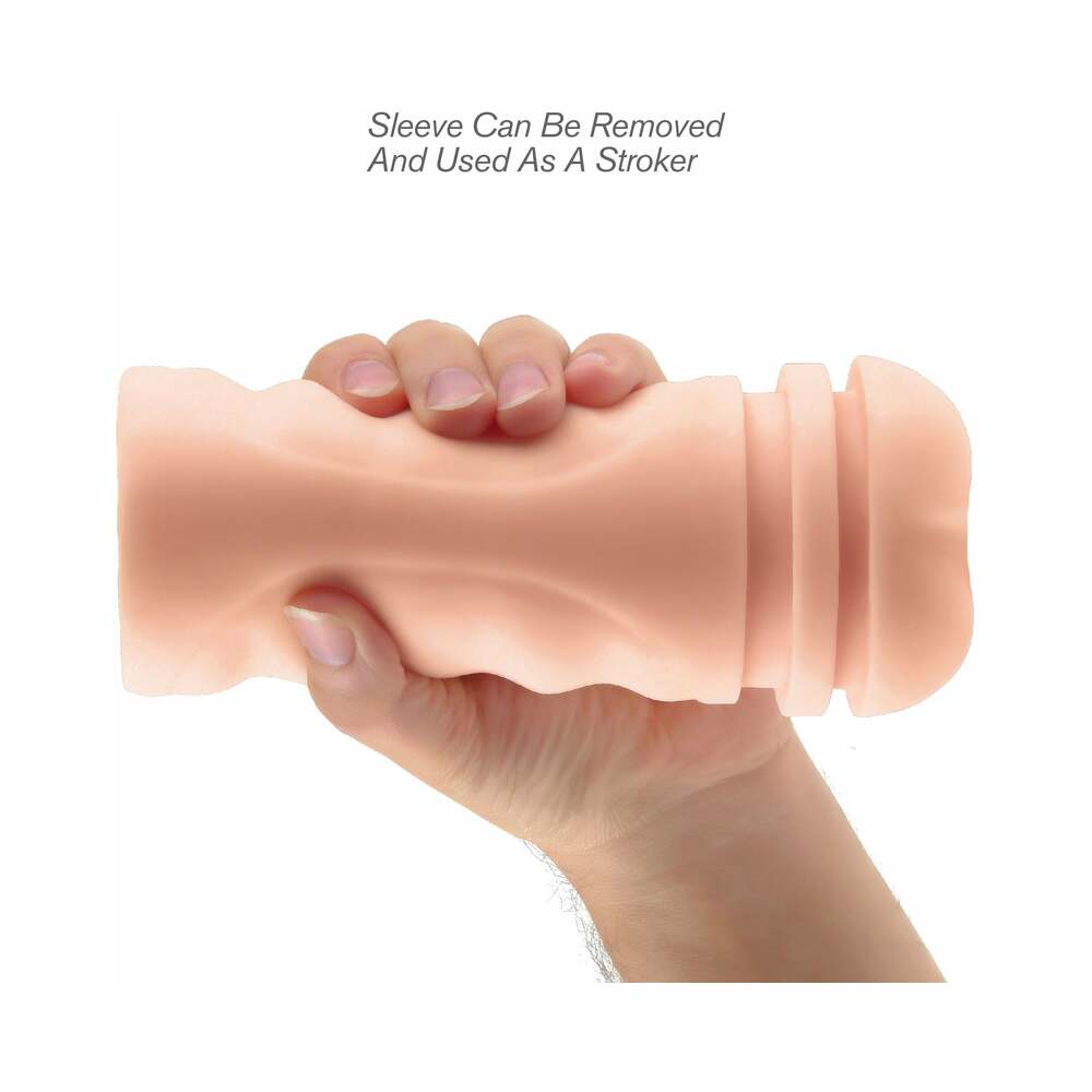 PDX Mega Grip Pussy Stroker Beige/White