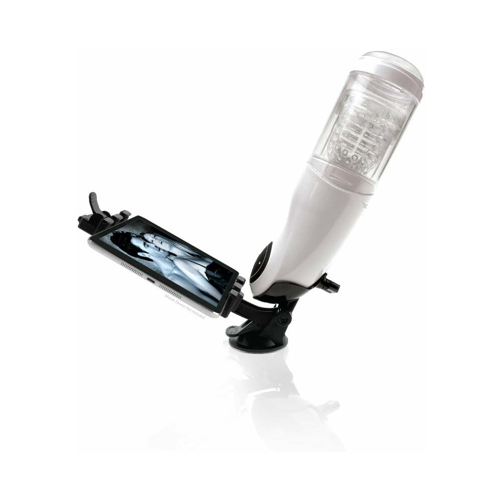 Masturbador vaginal PDX Mega-Bator transparente y blanco