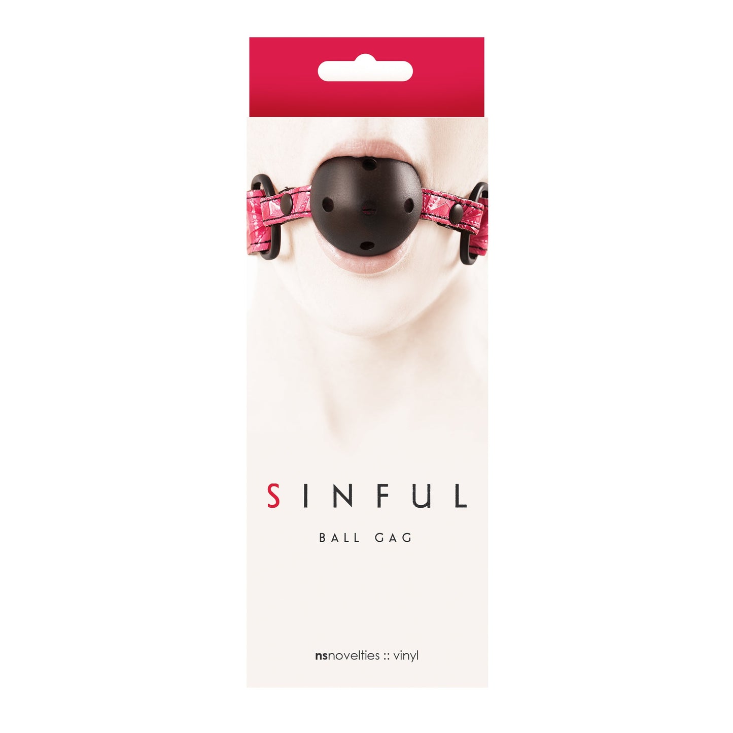 Sinful Vinyl Ball Gag Pink