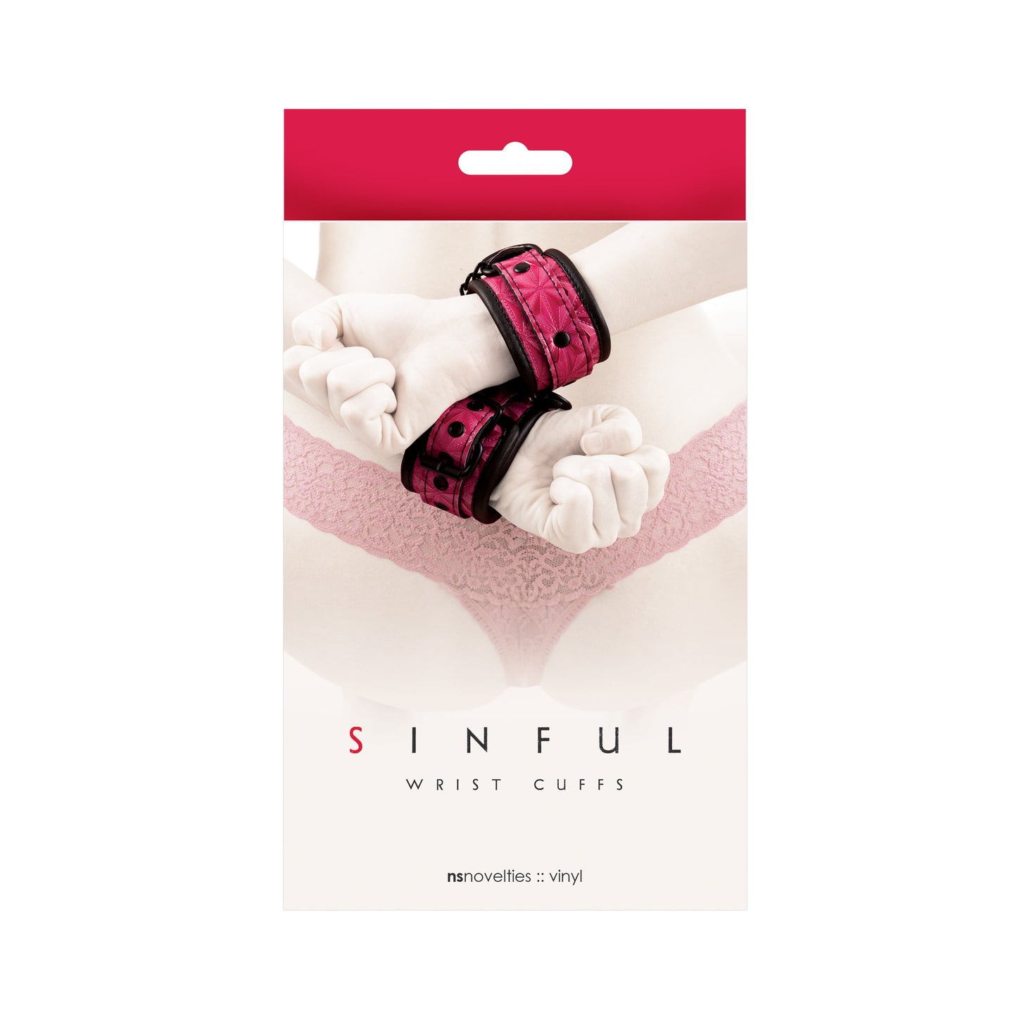 Sinful Vinyl Wrist Cuffs Pink