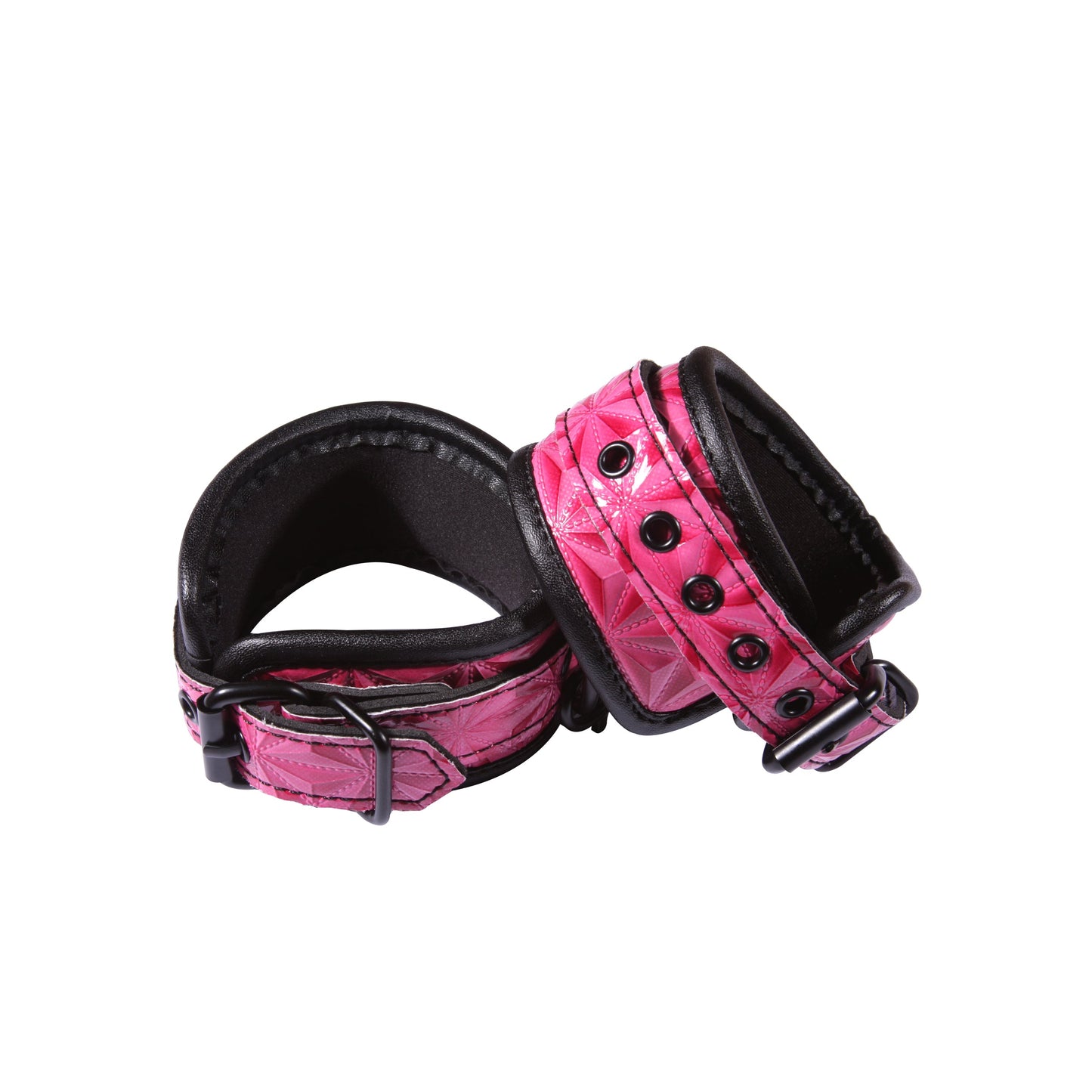 Sinful Vinyl Wrist Cuffs Pink