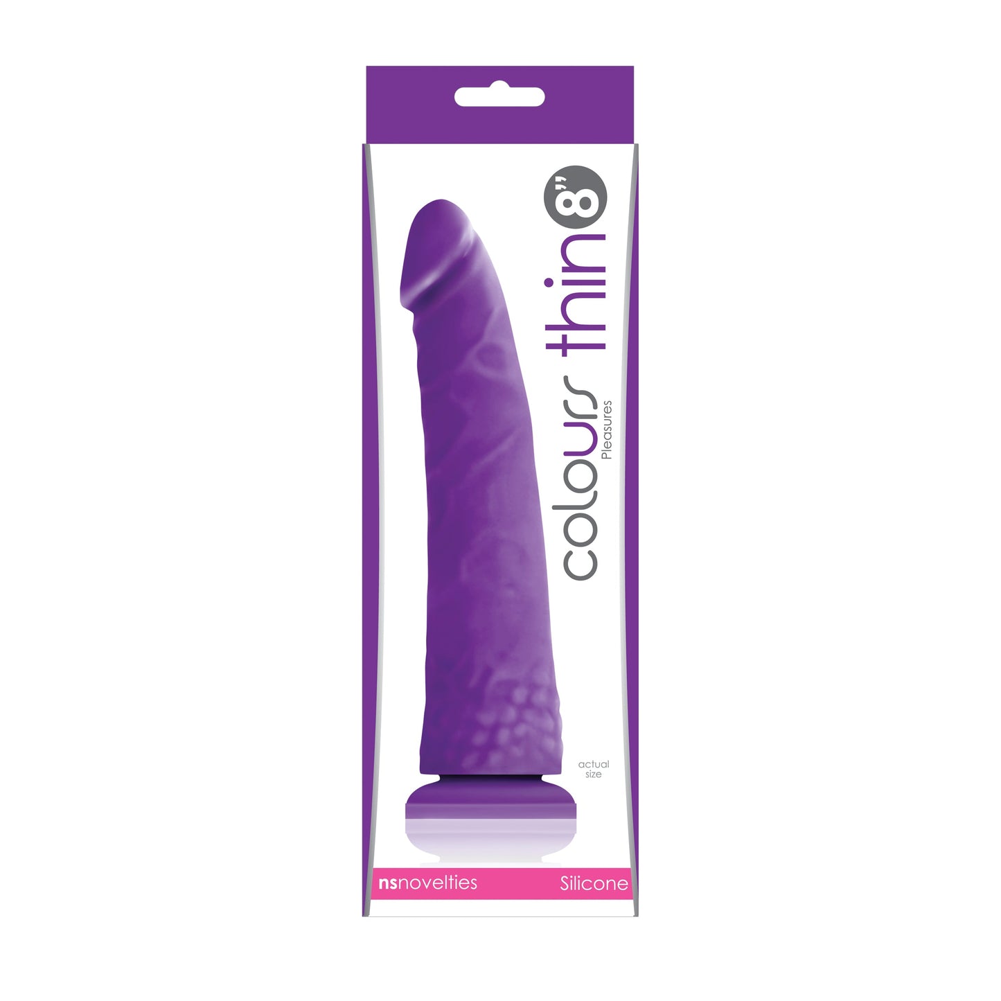 Colours Pleasures Thin 8 in. Dildo Purple