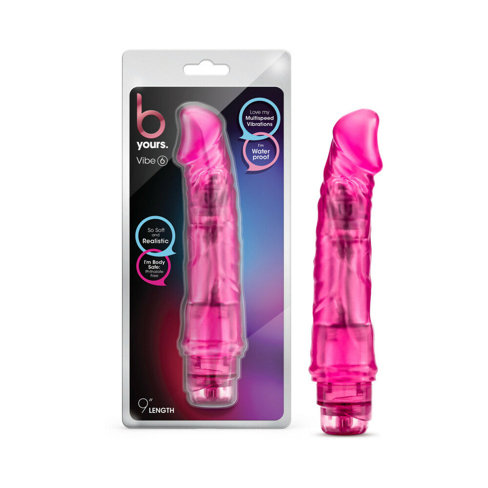 Blush B Yours Vibe 6 Realistic 9.25 in. Vibrating Dildo Pink