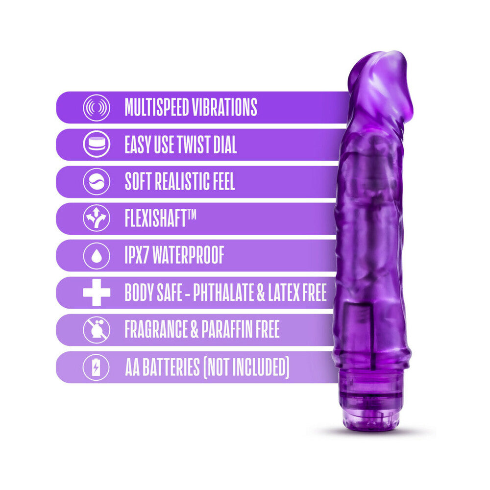 B Yours Vibe 6 Dildo 9.25in Vibr Purple