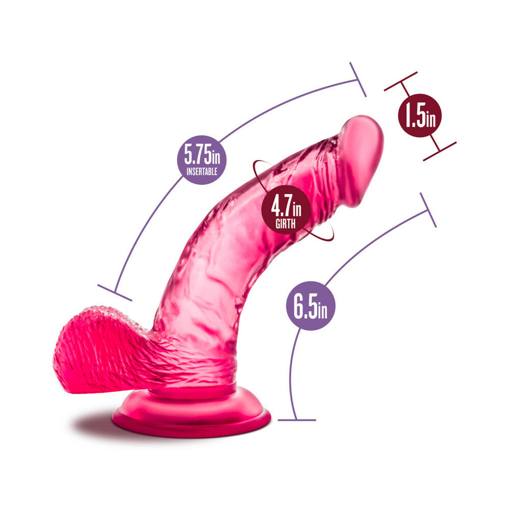 B Yours Sweet 'n Hard 8 Realistic 6.5 in. Dildo with Balls Pink