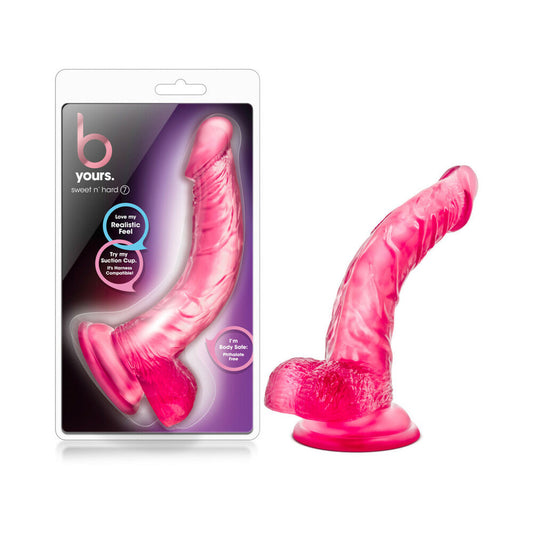 Blush B Yours Sweet 'n Hard 7 Realistic 8.5 in. Dildo with Balls & Suction Cup Pink