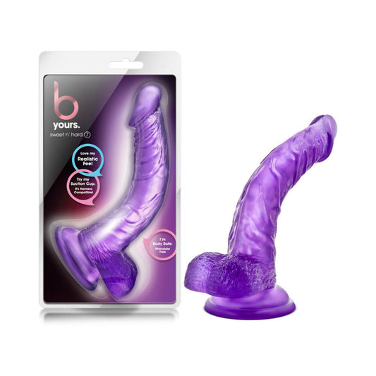 Blush B Yours Sweet 'n Hard 7 Realistic 8.5 in. Dildo with Balls & Suction Cup Purple