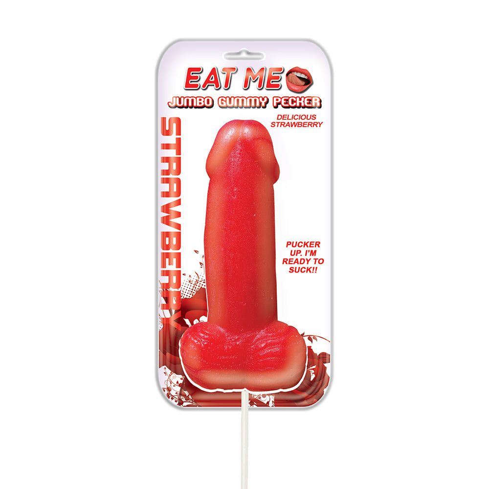 Eat Me Jumbo Gummy Pecker Pop Strawberry