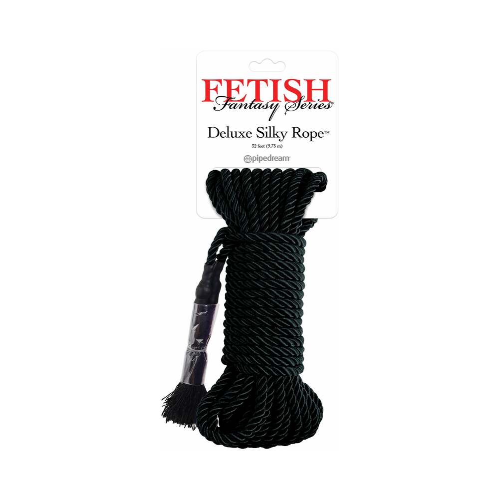 Pipedream Fetish Fantasy Series Deluxe Silk Rope 9.75 m / 32 ft. Black