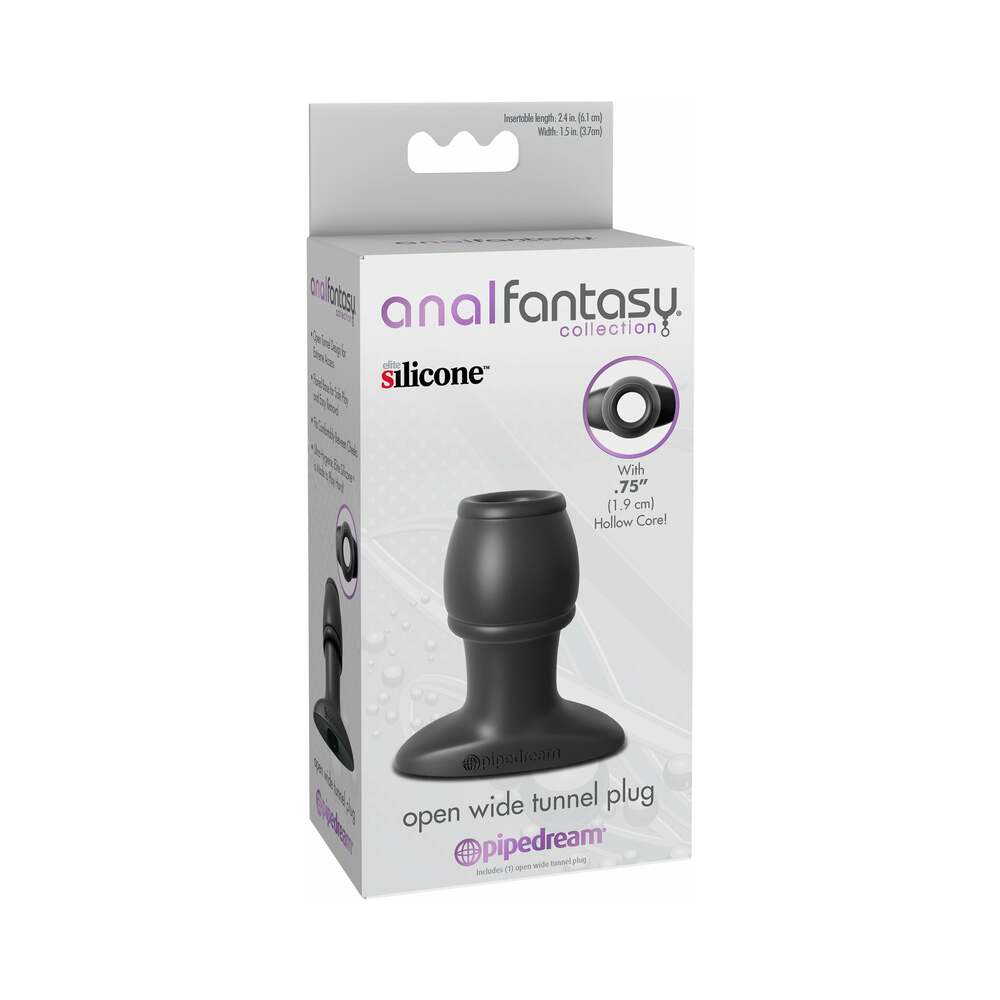 Pipedream Anal Fantasy Collection Silicone Open Wide Tunnel Plug Black