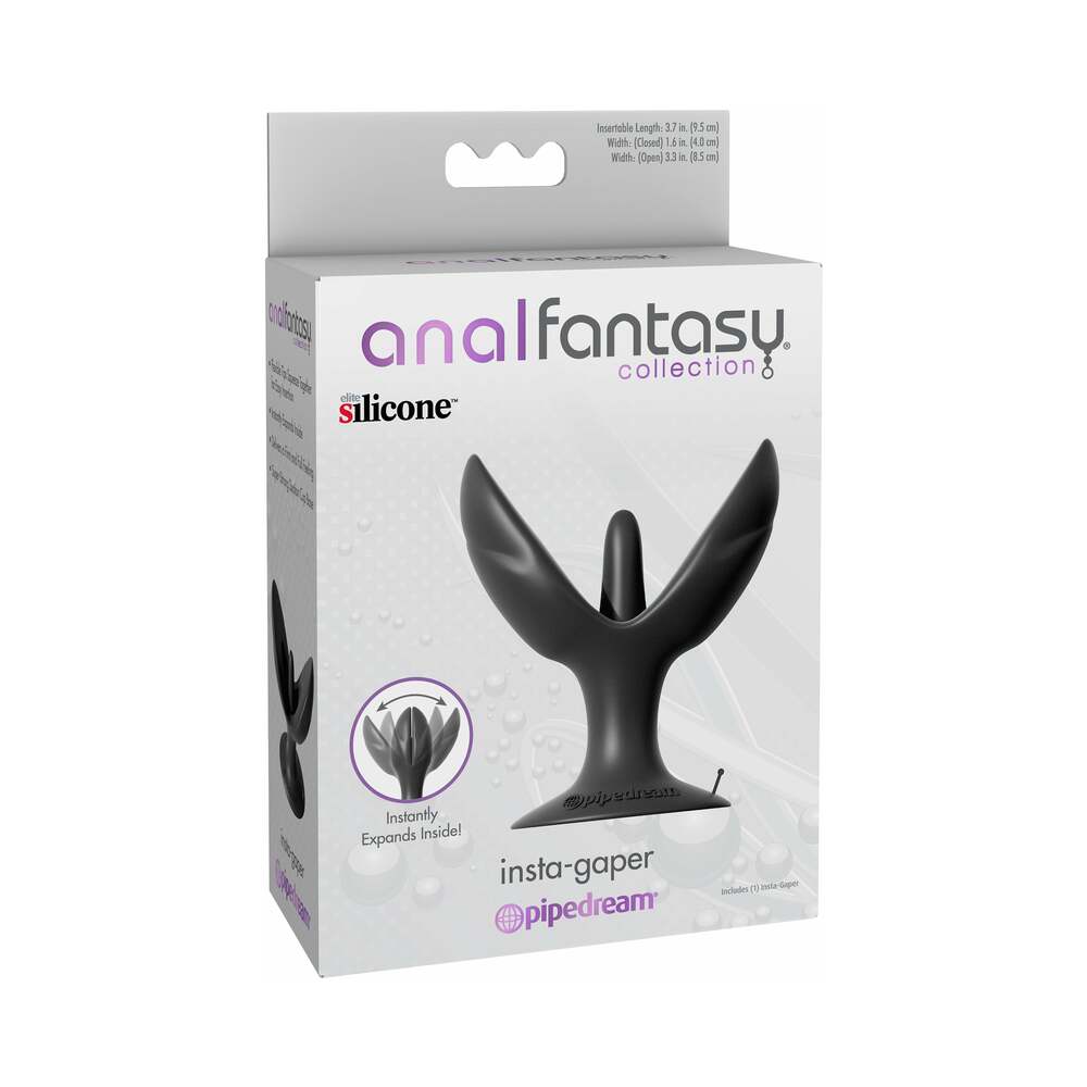 Anal Fantasy Collection Silicone Insta-Gaper Expanding Plug Black