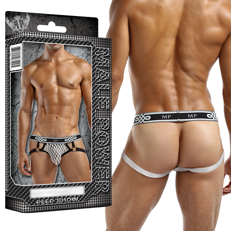 Male Power Peep Show Jock Ring Large Xtra-Large (White)