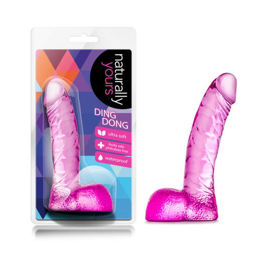 Blush Naturally Yours Ding Dong Realistic 5.5 in. Dildo with Balls Pink