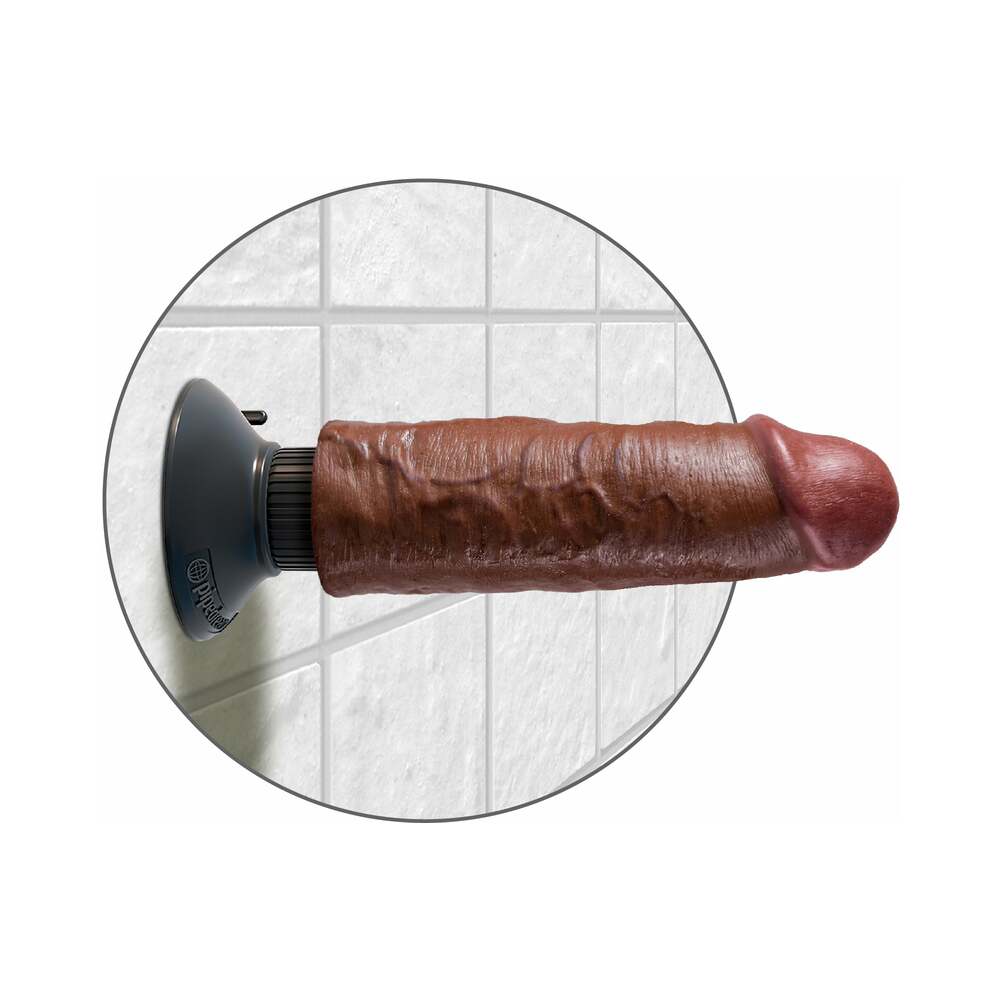 King Cock 6 in. Vibrating Cock Poseable Dildo With Suction Cup Brown