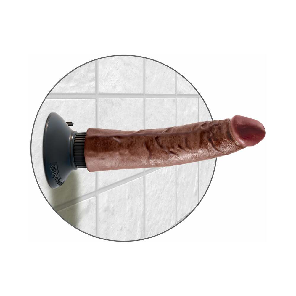 King Cock 7in Vibrating Cock Brown