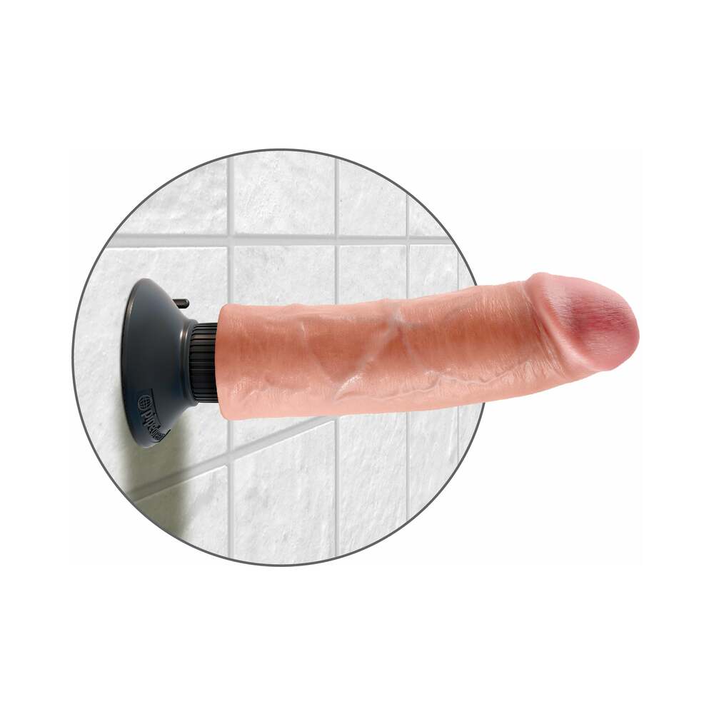 King Cock 8in Vibrating Cock Beige