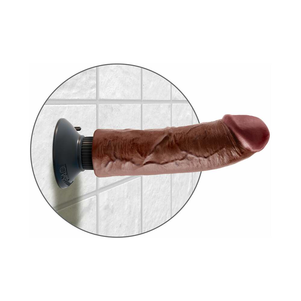 King Cock 8in Vibrating Cock Brown