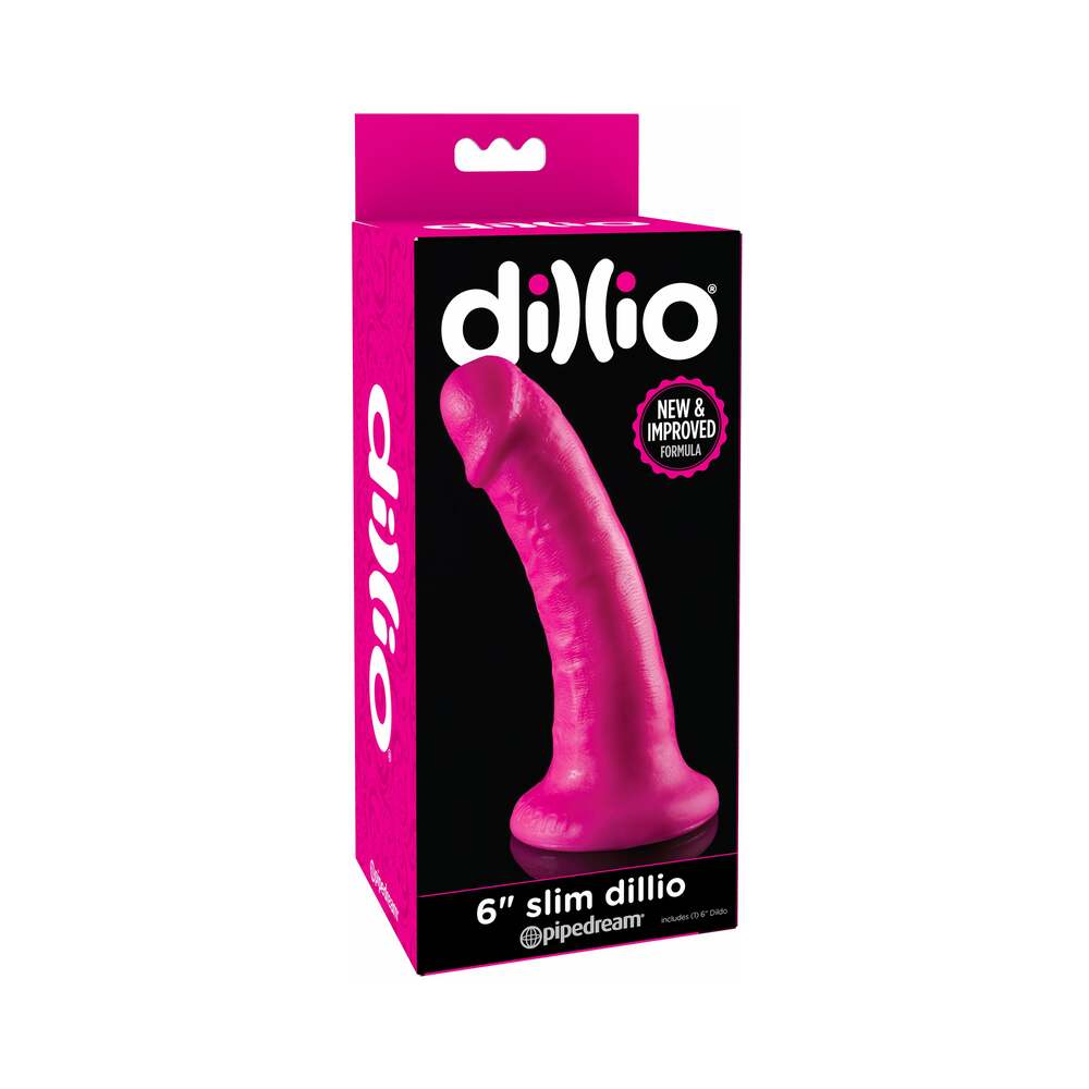 Pipedream Dillio 6 in. Slim Realistic Dildo With Suction Cup Pink