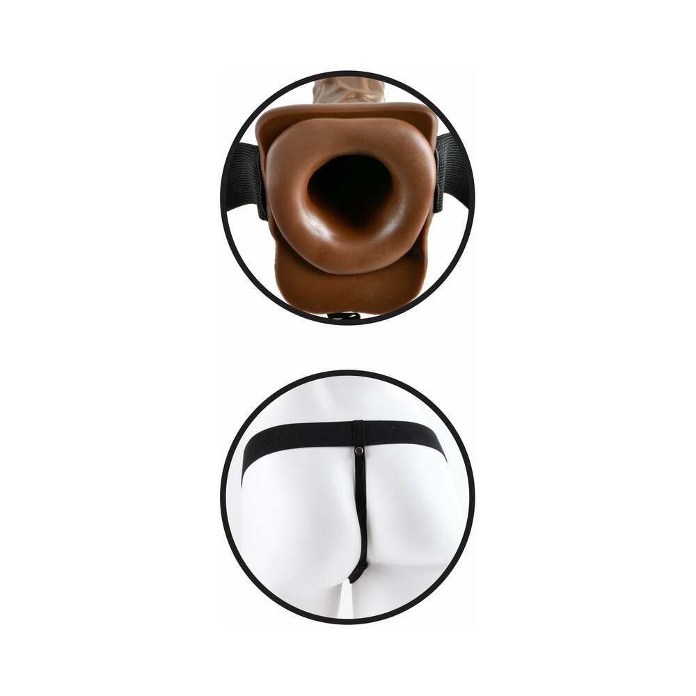 Fetish Fantasy Series 7 in. Hollow Strap-On with Balls Brown/Black