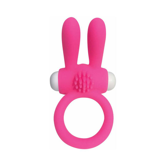 PD Neon Rabbit Ring Vibrating Pink