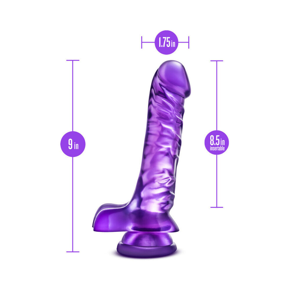 B Yours Basic 8 Realistic 9in Dildo Purp