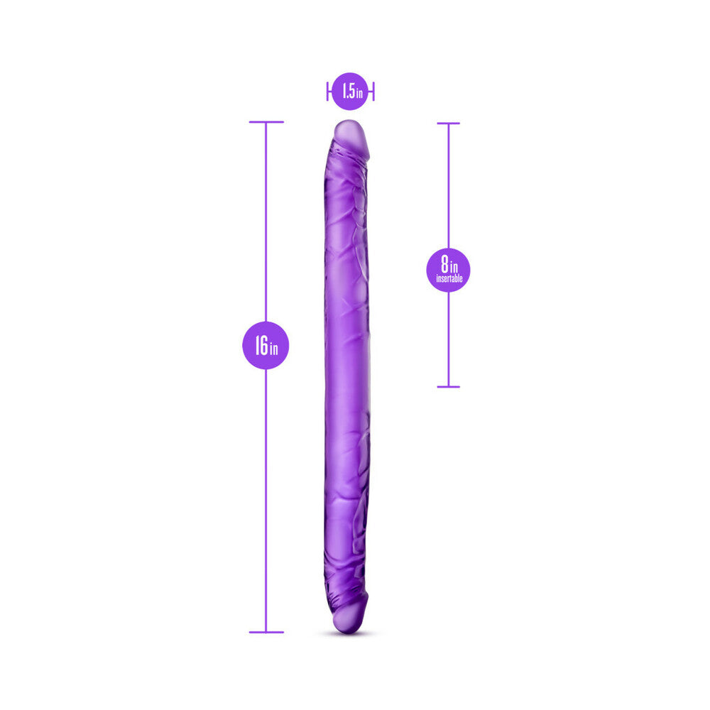 B Yours - Consolador doble morado de 16 pulgadas