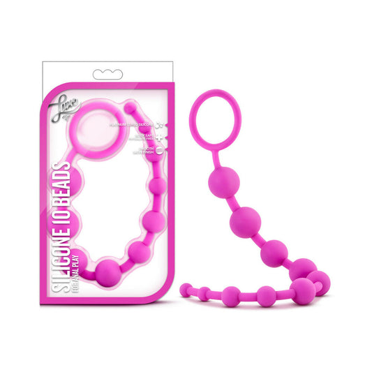 Blush Luxe Silicone 10 Beads for Anal Play Pink