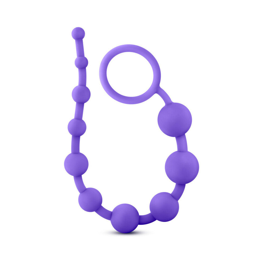 Luxe Silicone 10 Beads for Anal Play Purple