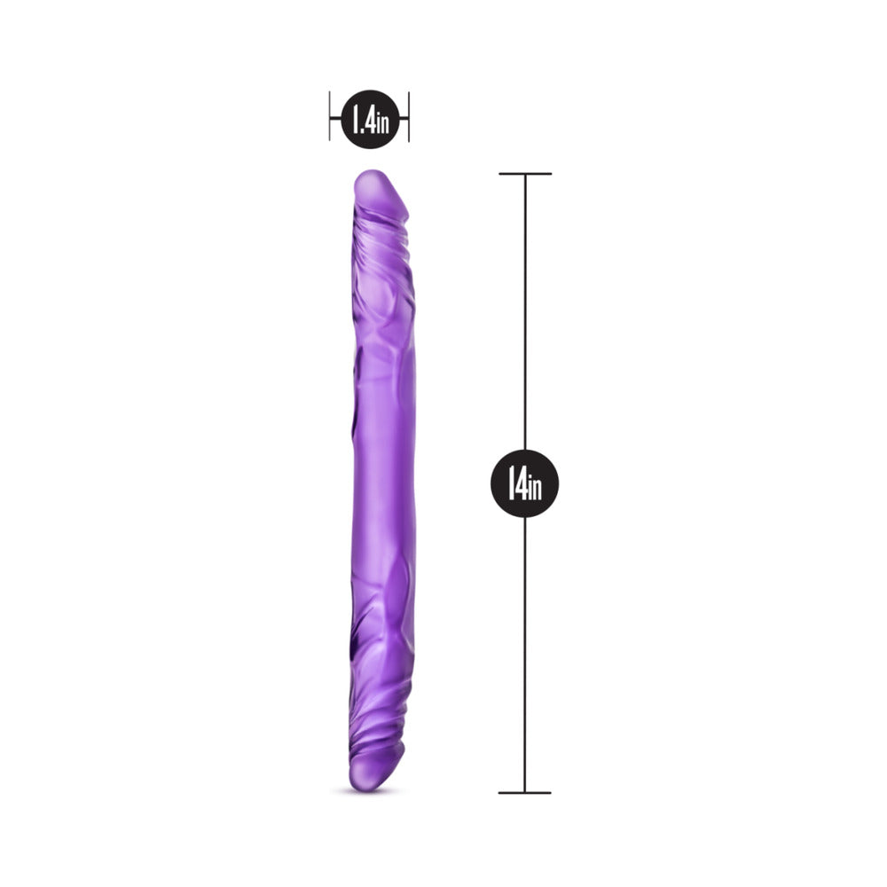 B Yours - Consolador doble morado de 14 pulgadas