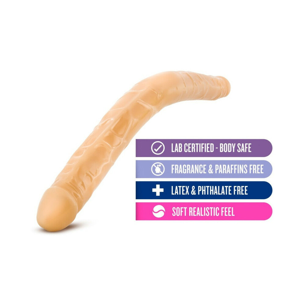 B Yours 16in Double Dildo Beige