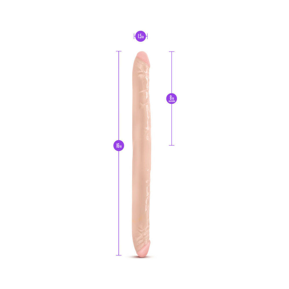 B Yours 16in Double Dildo Beige