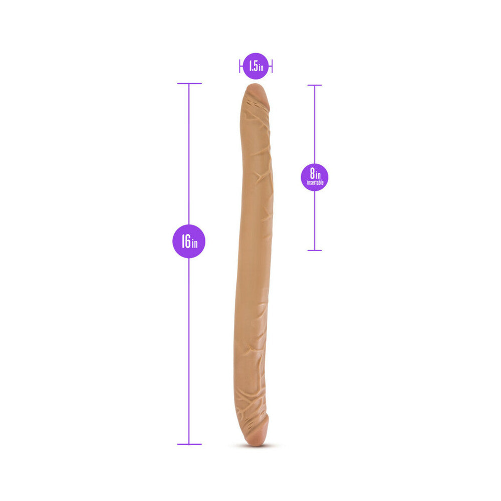 B Yours 16in Double Dildo Tan