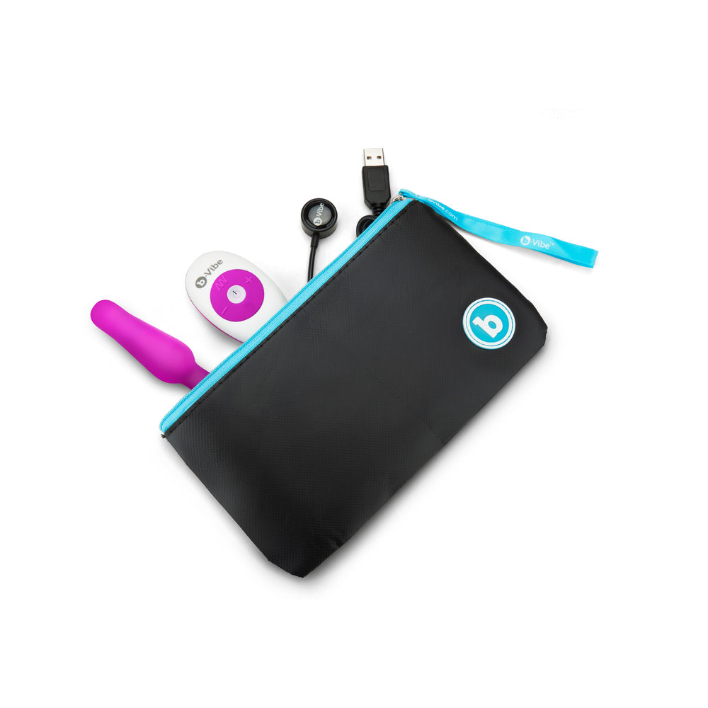 b-Vibe Novice Rechargeable Remote-Controlled Vibrating Silicone Anal Plug Fuchsia