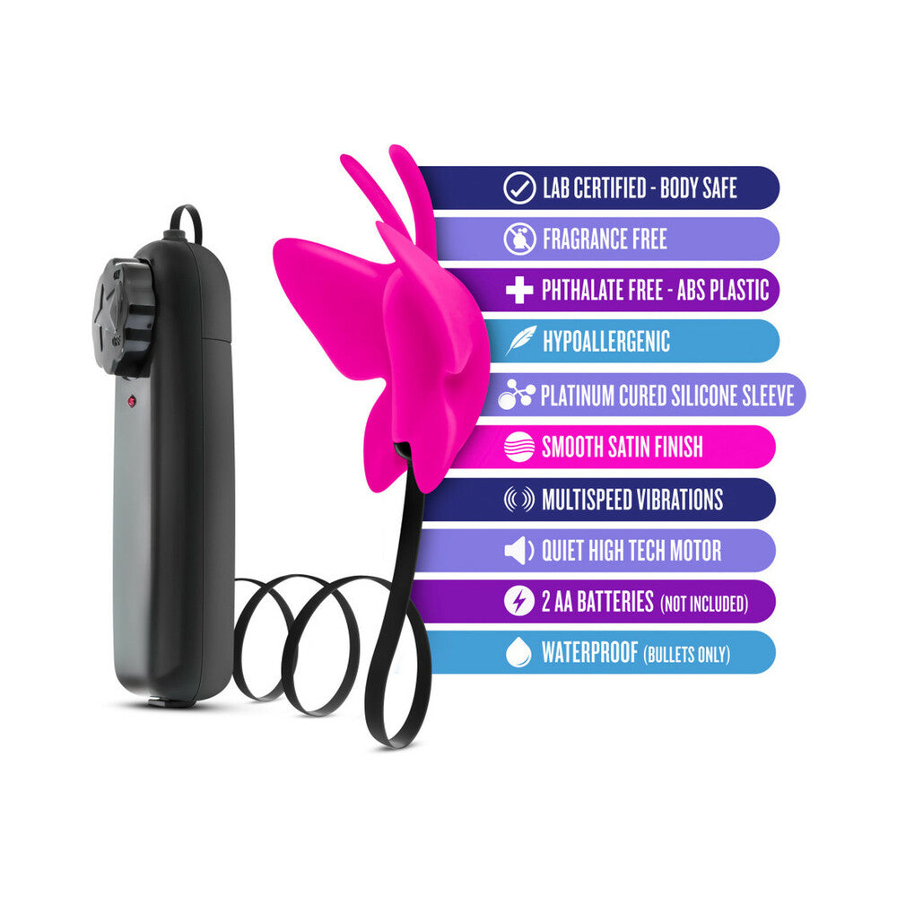 Luxe Butterfly Teaser Remote-Controlled Silicone Mini Vibrator Fuchsia