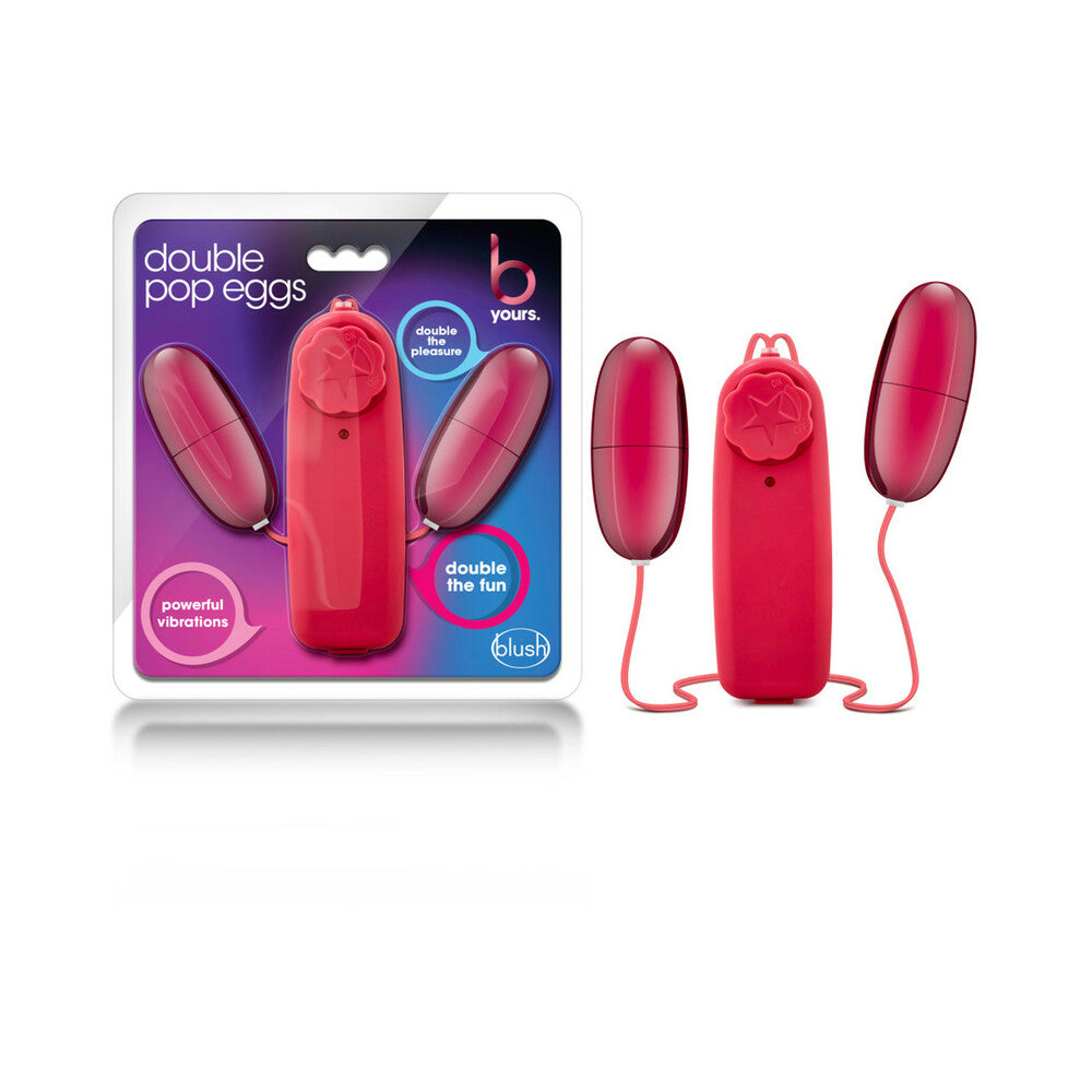 Blush B Yours Double Pop Eggs Remote-Controlled Dual Bullet Vibrator Cerise