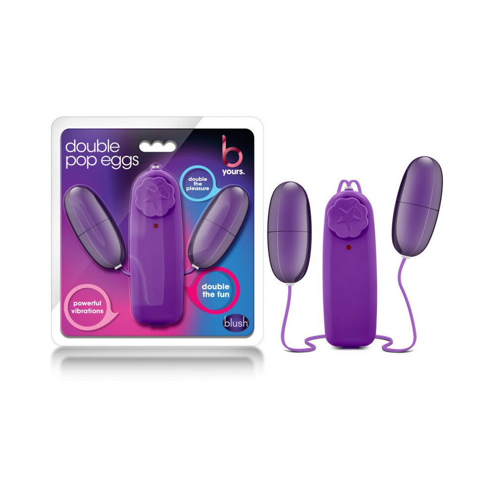 Blush B Yours Double Pop Eggs Remote-Controlled Dual Bullet Vibrator Plum