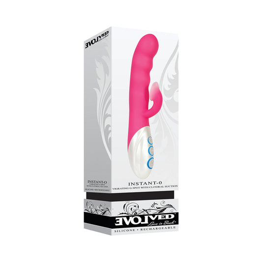 Evolved Instant-O Rechargeable Silicone Dual Stimulator With Clitoral Suction Pink