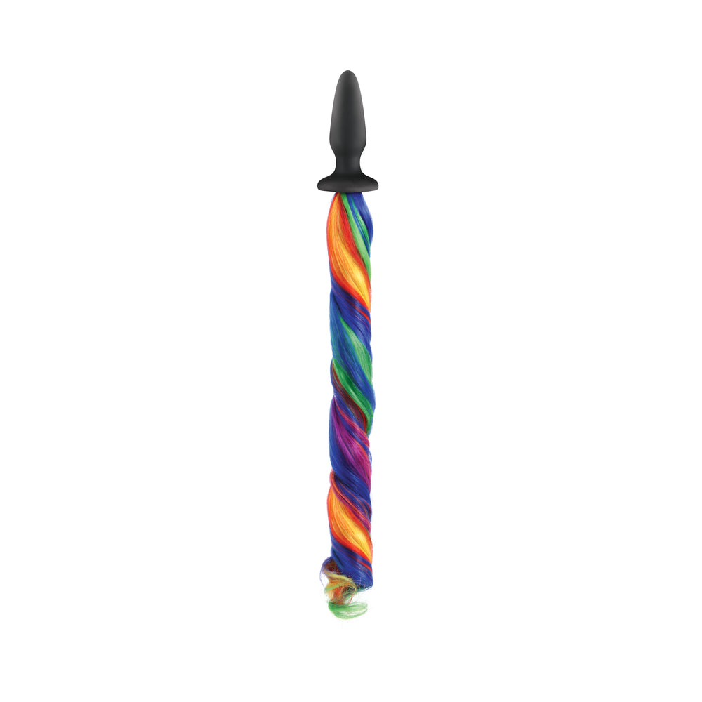 Unicorn Tails Anal Plug Black/Rainbow