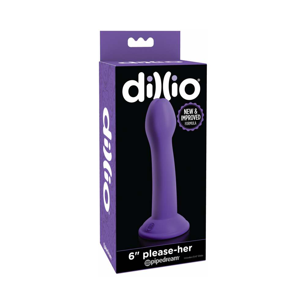 Pipedream Dillio 6 in. Please-Her Semi-Realistic Dildo With Suction Cup Purple